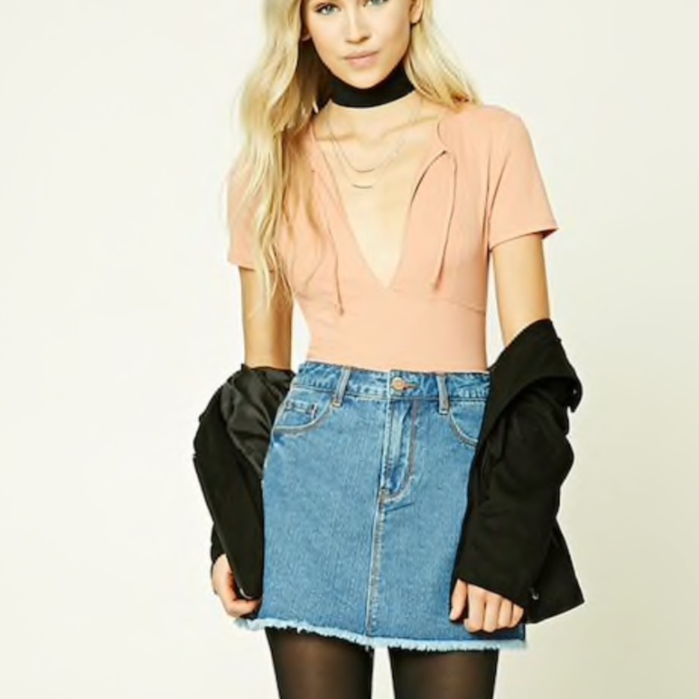 NWT forever21 knit bodysuit in salmon S